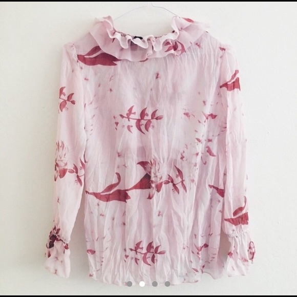 ISO - FOR LOVE AND LEMONS PINK RUFFLE BLOUSE IN M - Picture 2 of 4